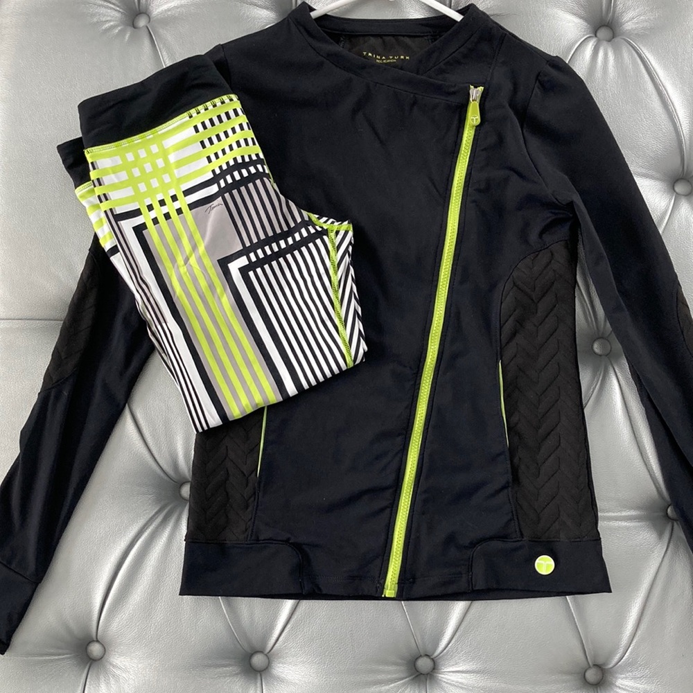 Trina Turk black jacket and matching leggings
